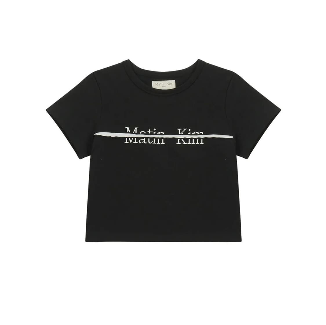 마땡킴 CUTTED LOGO CROP TOP IN BLACK 상품이미지1