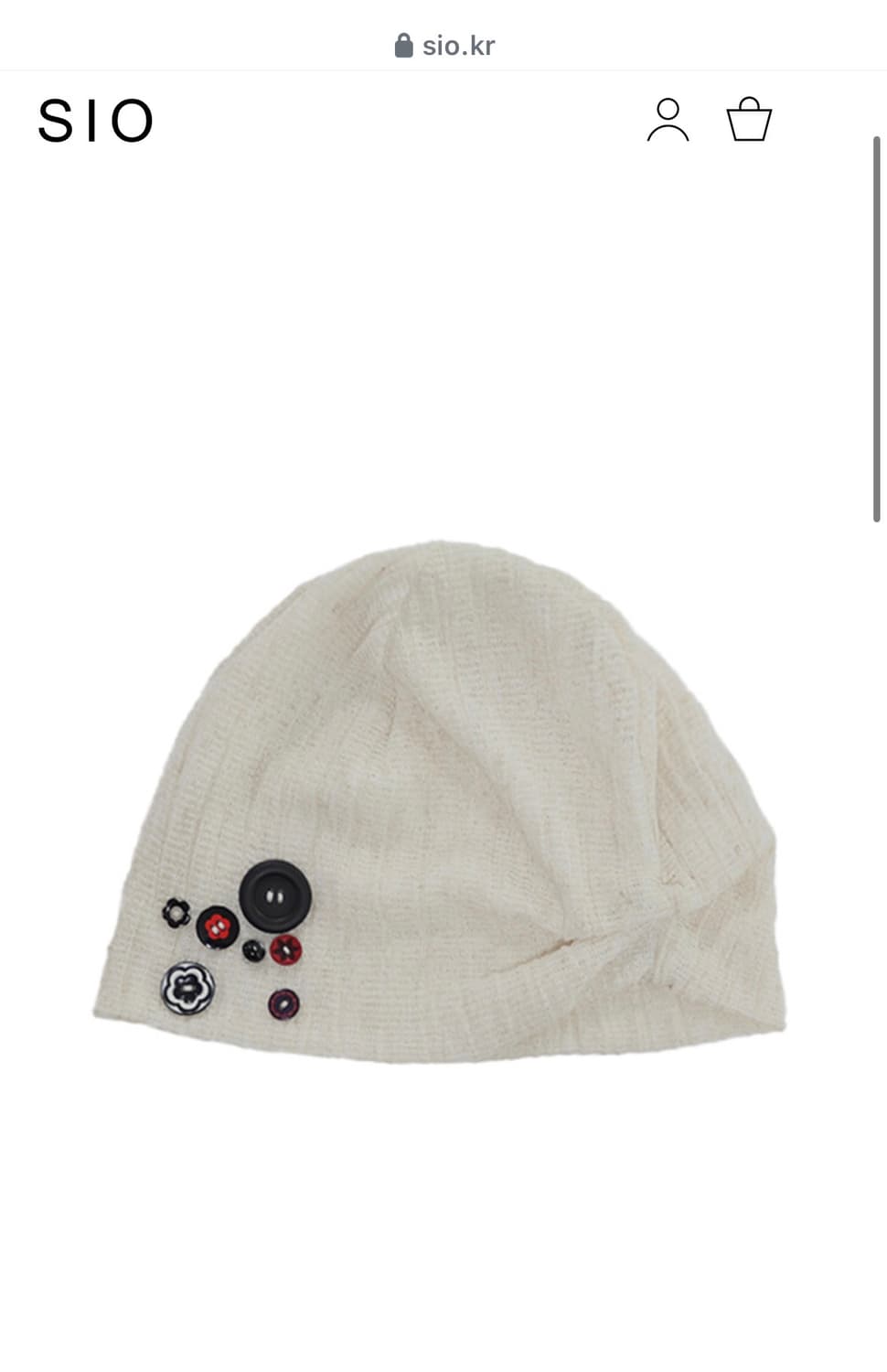시오서울 BUTTON POINT BEANIE [IVORY] 상품이미지1