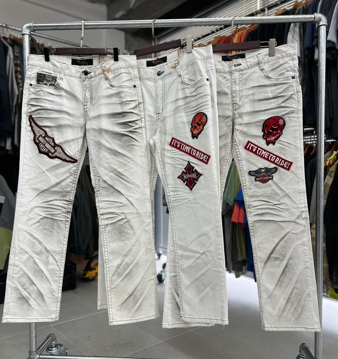 화이트 워싱 자수패치 pant 상품이미지5