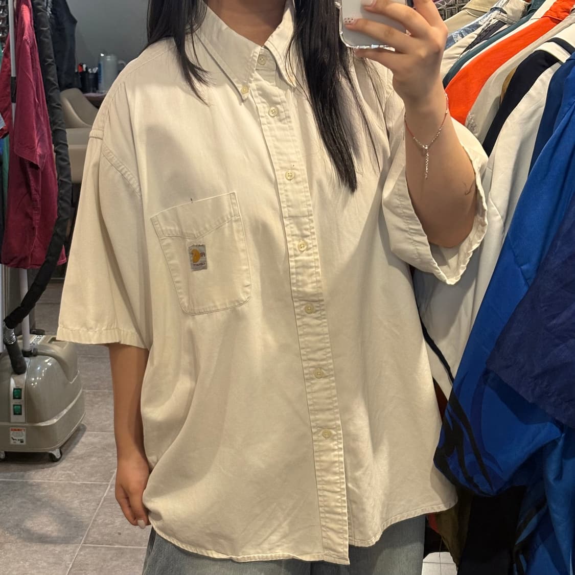 [NO.9] 칼하트 반팔 셔츠 베이지 상품이미지2