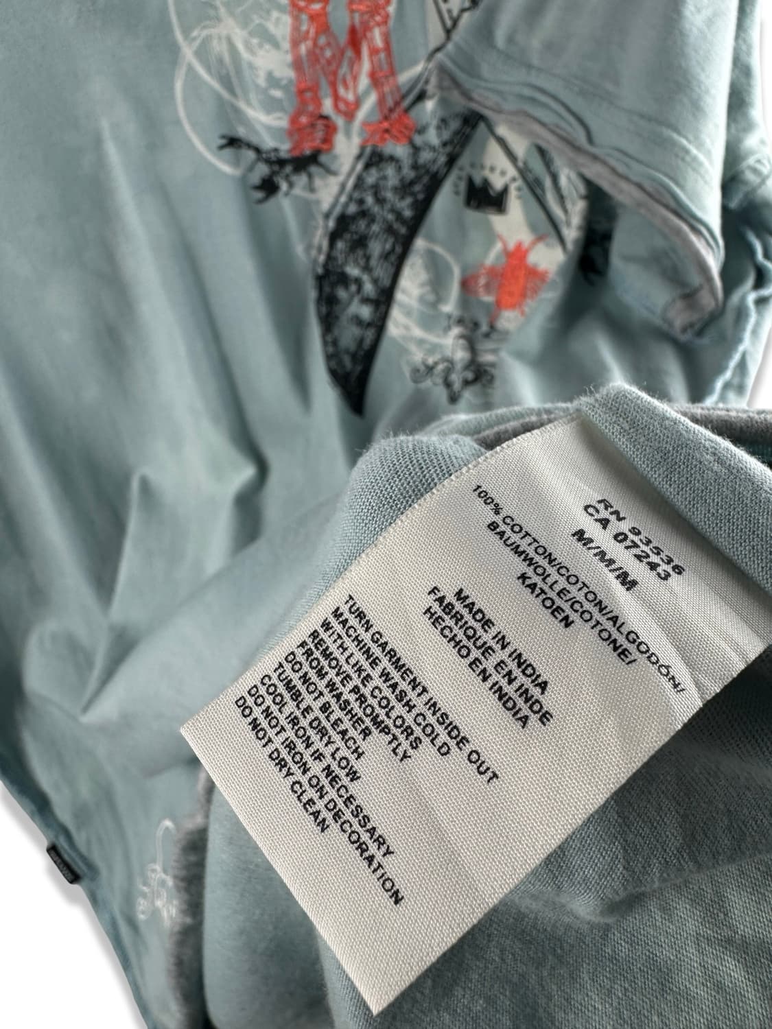 JPN Y2K 스컬 패치 하늘 카라티셔츠2397 상품이미지5