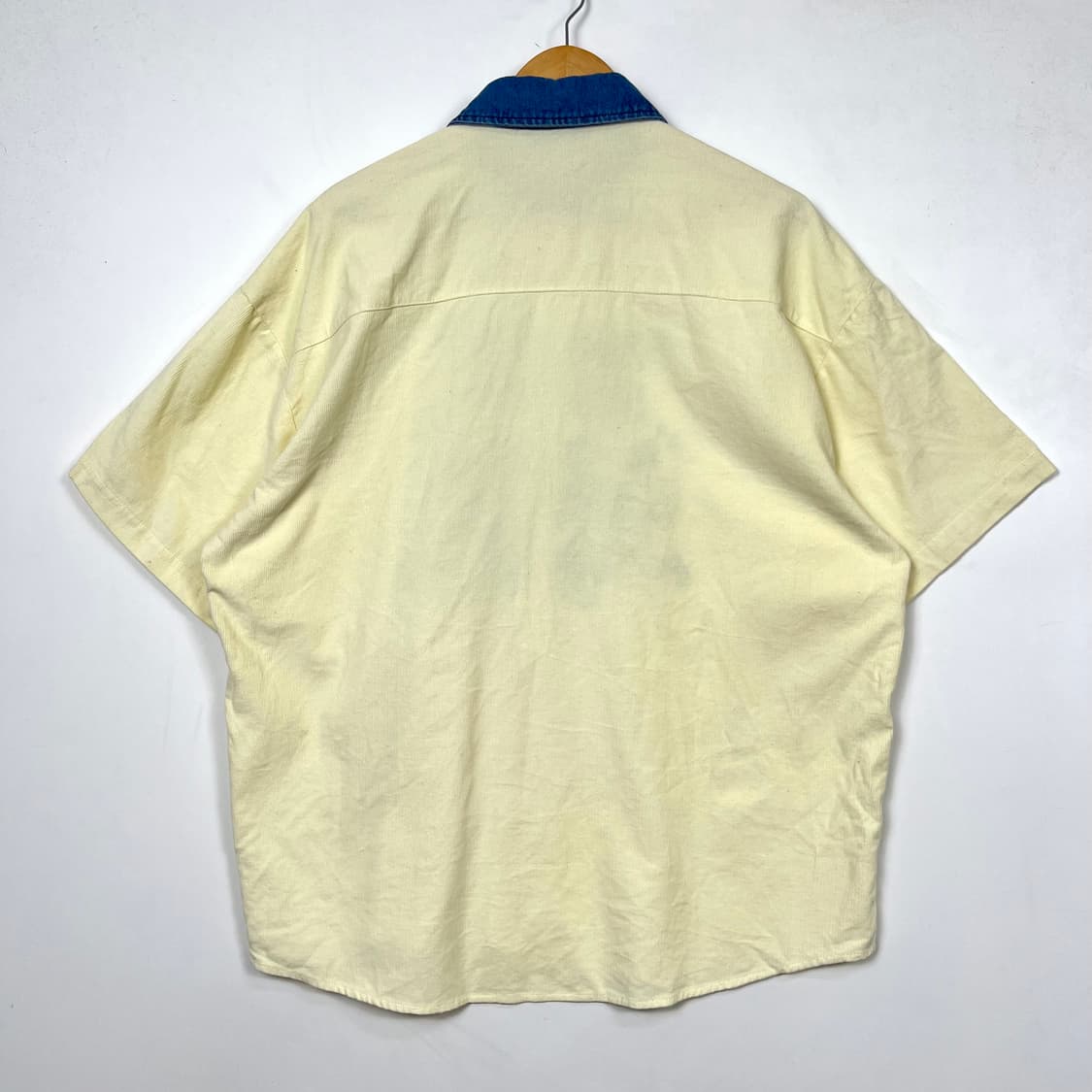 VTG 3MODE 엠브로이드 데님카라 반팔 셔츠 상품이미지3