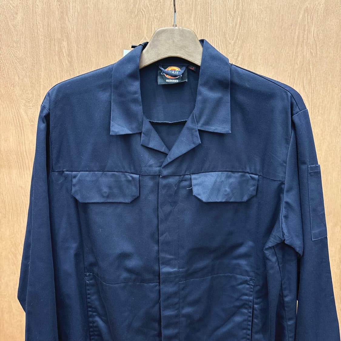 디키즈 워크 자켓 히든 집업 하단 로고 패치 디테일 레귤러핏 네이비 상품이미지4