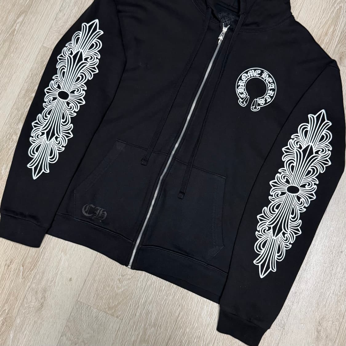 [XL/새상품급] 크롬하츠 홀스슈 플로랄 헤비웨이트 후드집업 상품이미지3