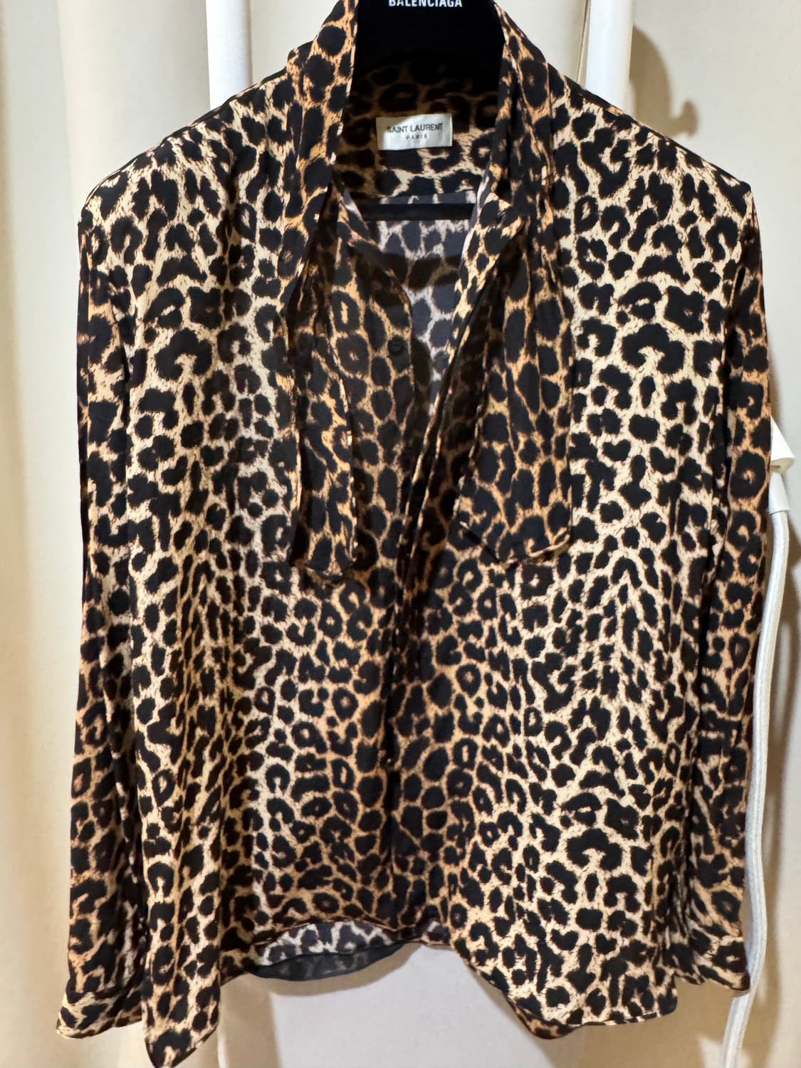 생로랑 레오파드 타카 패턴 실크  셔츠 상품이미지6