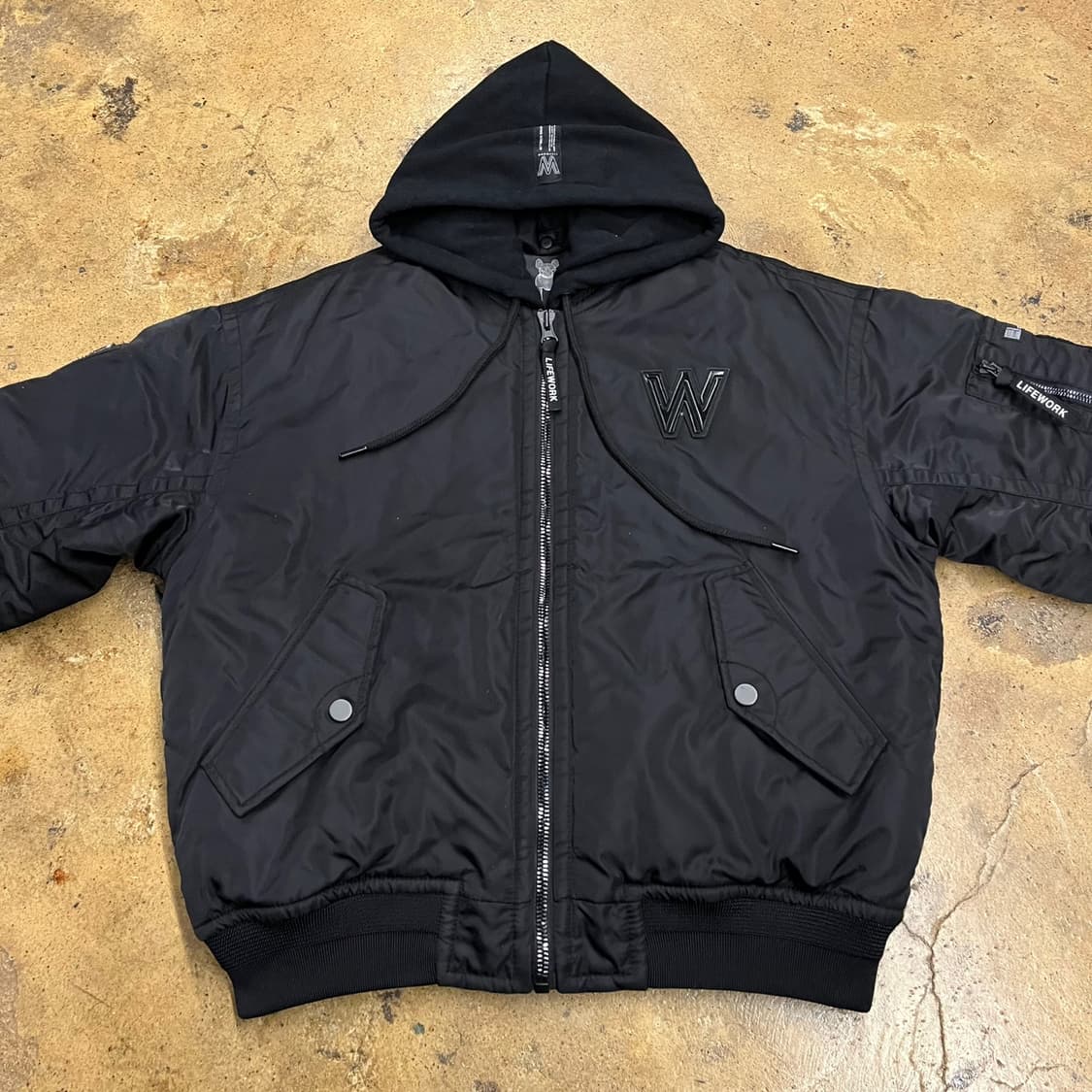 [정품/S] 라이프워크 후드 패딩 블랙 b10 상품이미지3