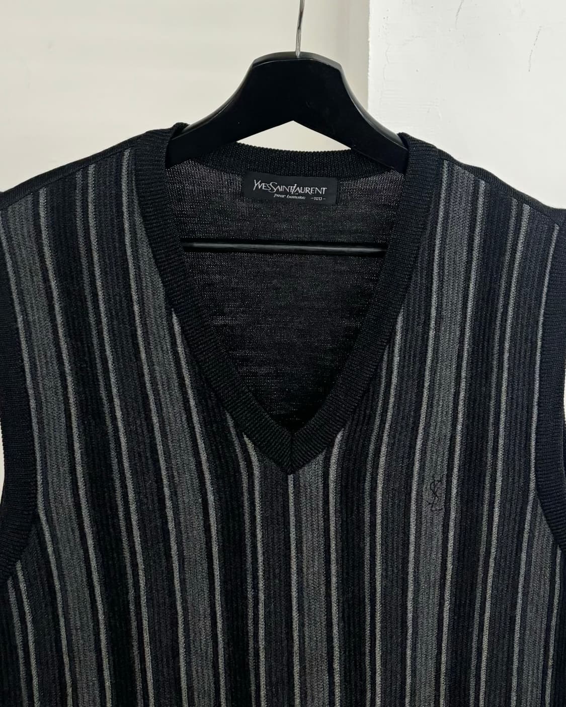 이브 생 로랑 스트라이프 울 니트 베스트 상품이미지2
