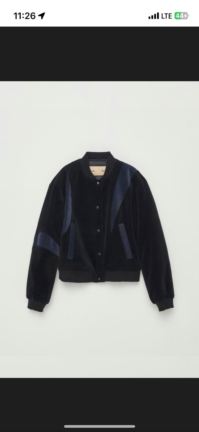 마뗑킴 우먼 코듀로이 베이스볼 점퍼 네이비색상 상품이미지2