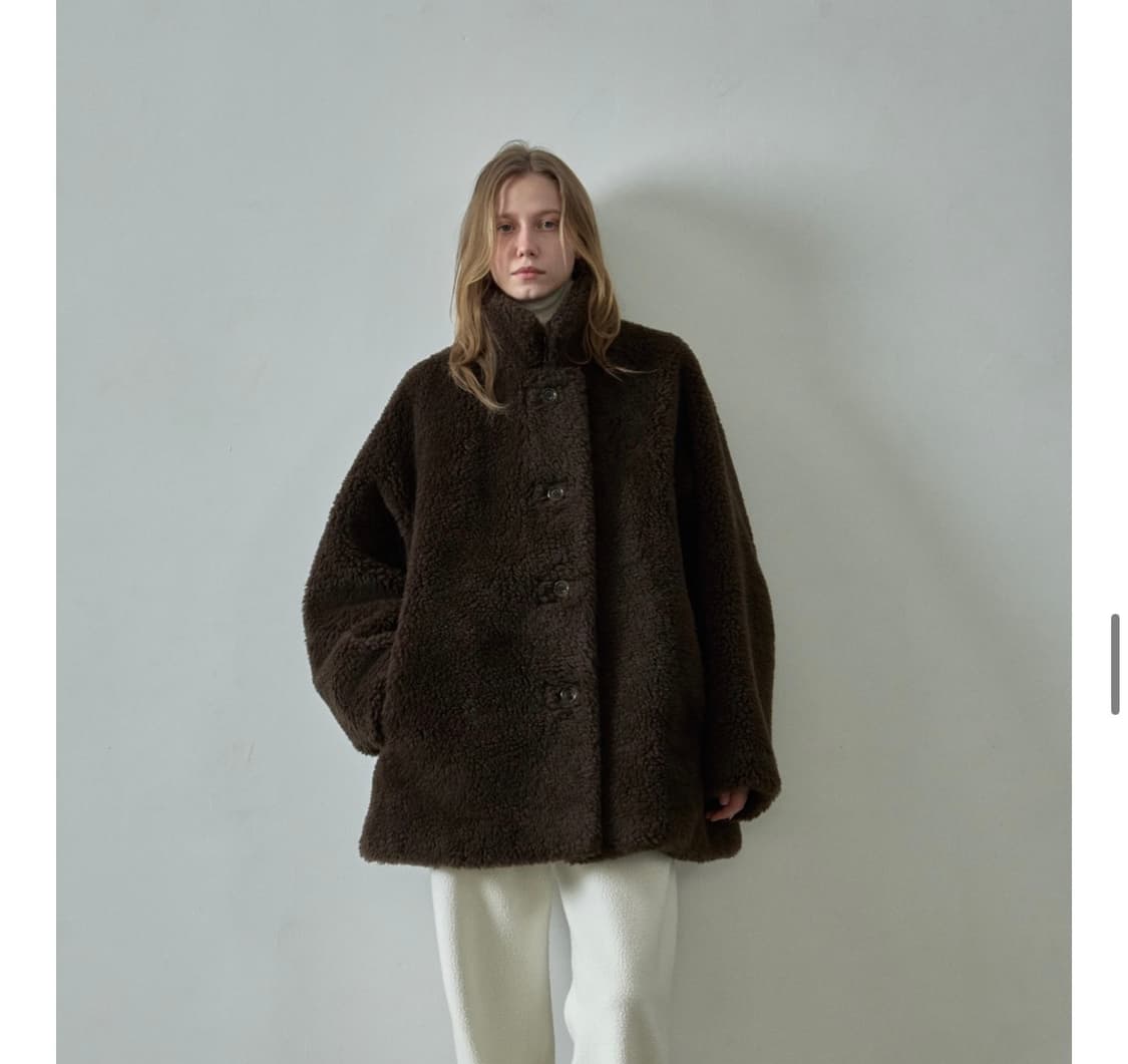 파사드패턴 램스울 퍼 하프자켓 s사이즈 상품이미지3