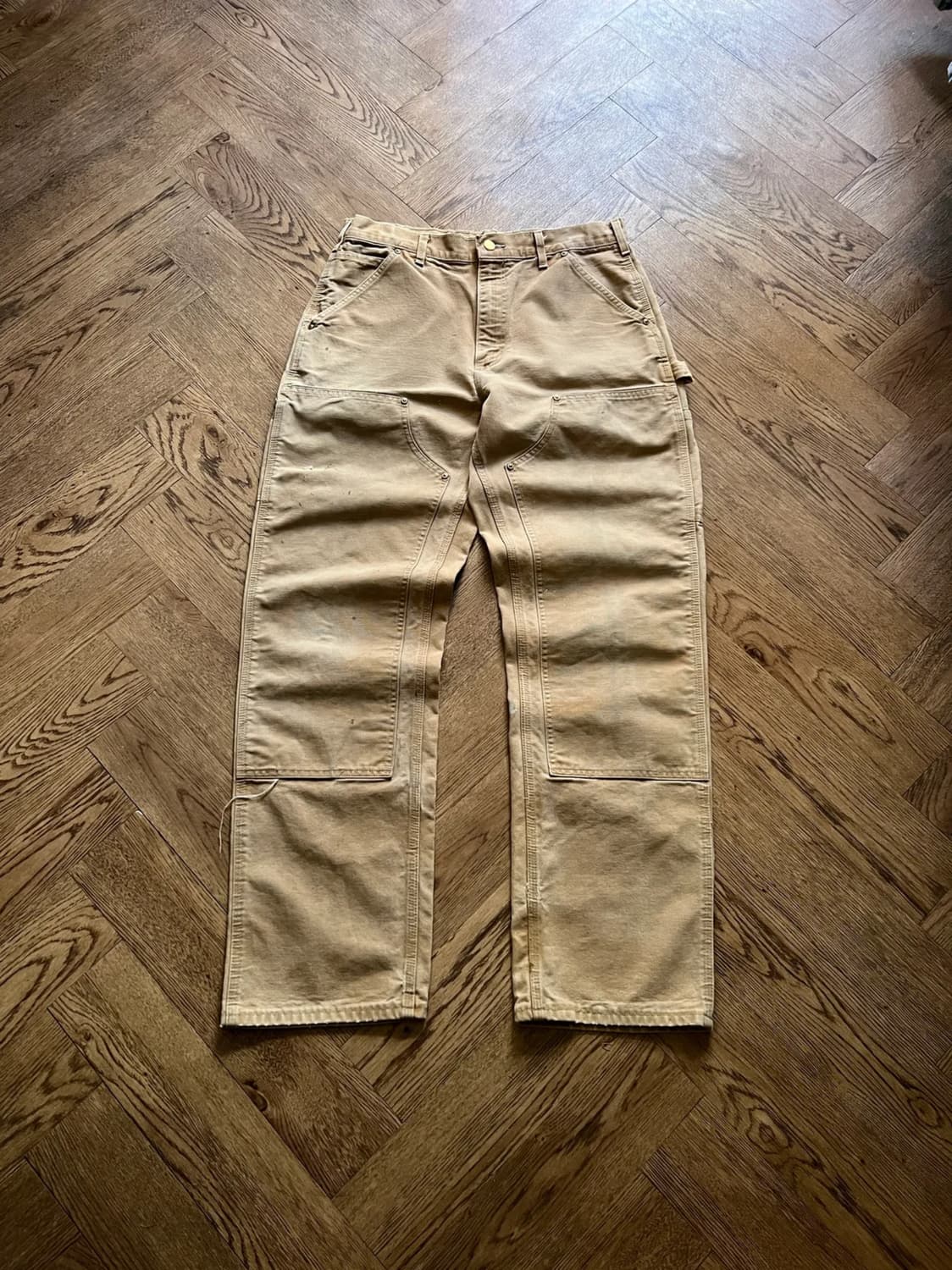 [32]칼하트 Made in USA 브라운 더블니 워크 팬츠 상품이미지1