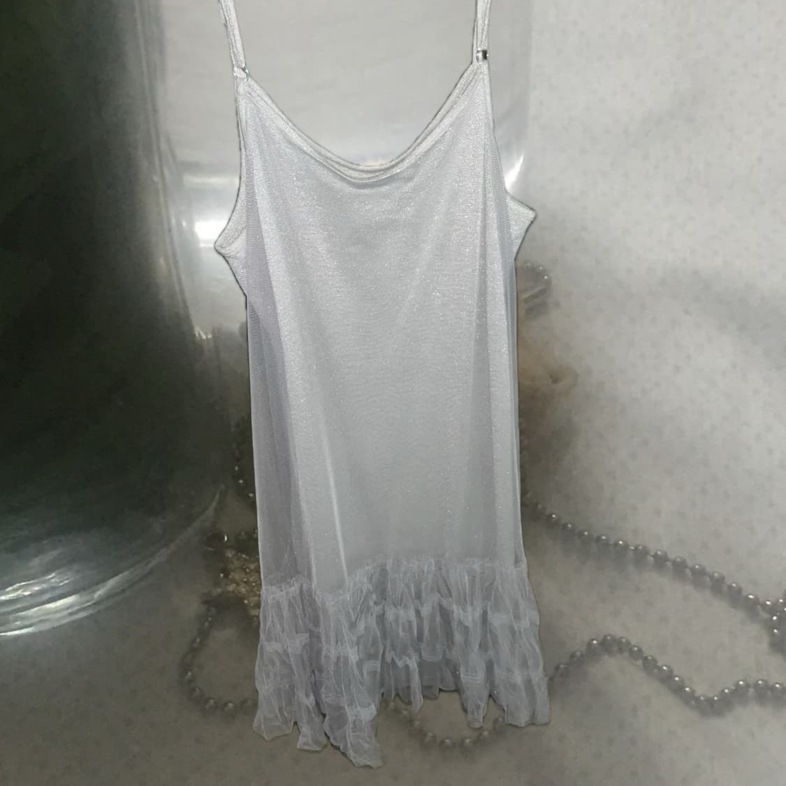 모리걸 빈티지 그레이 레이어드 샤 원피스 엔젤코어 상품이미지2