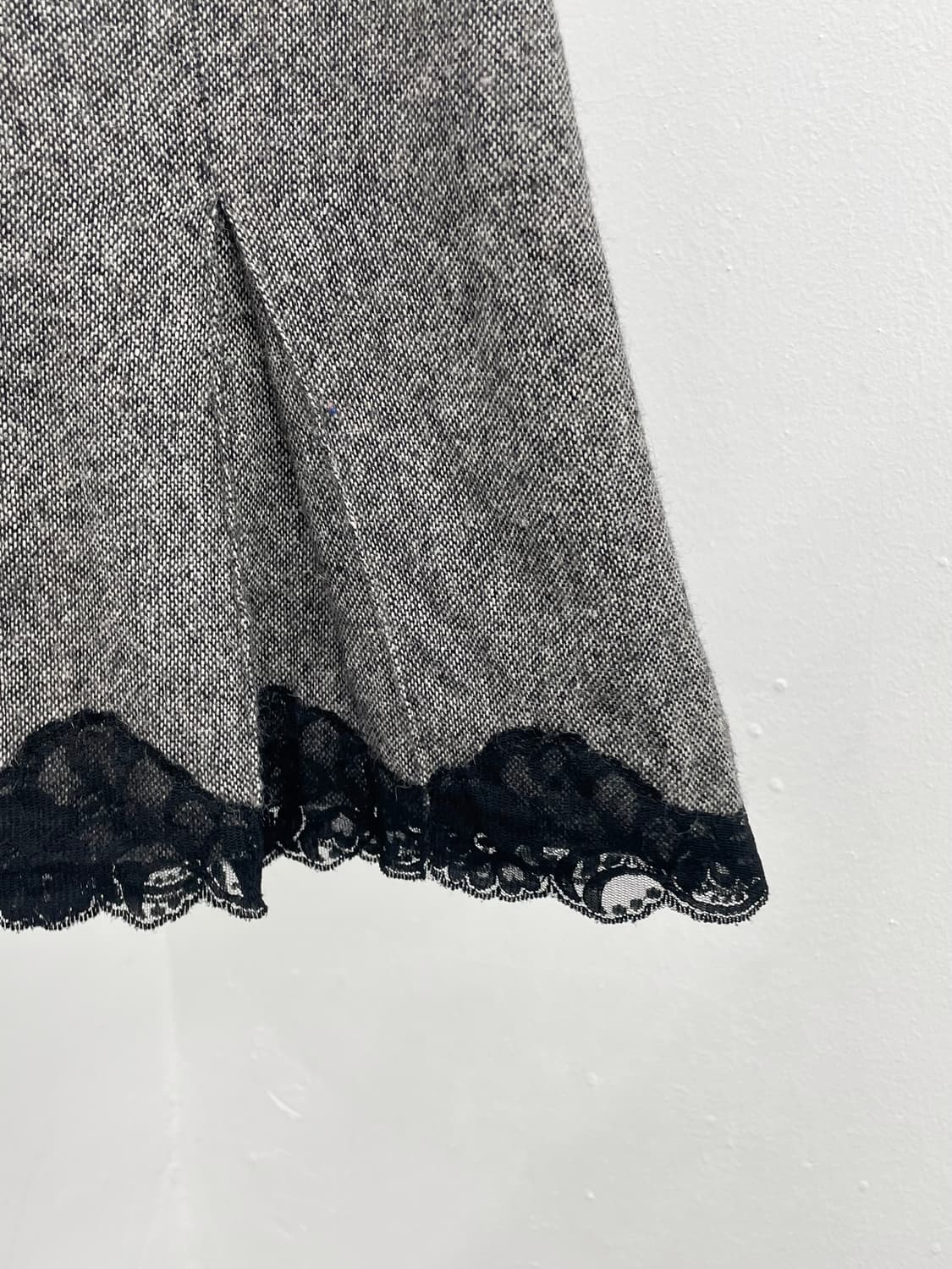 울 플리츠 레이스 스커트 상품이미지4