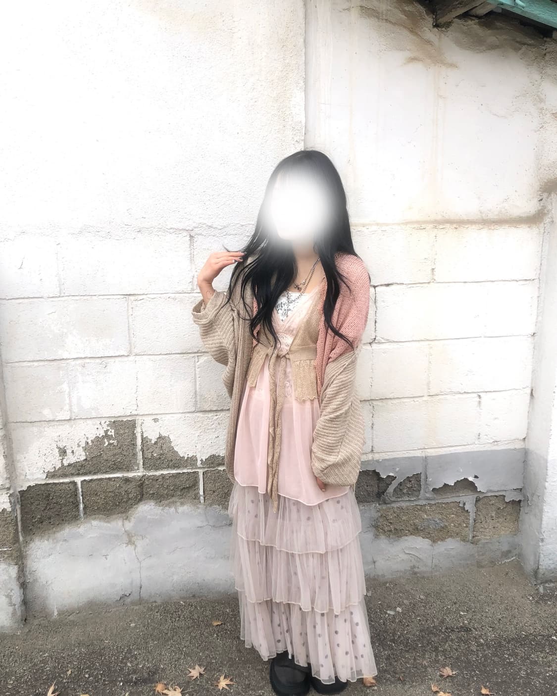 빈티지 복숭아 레이어드 코디세트 상품이미지2