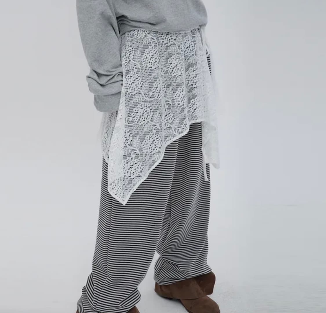 칙스 언발 레이스 랩 스커트 레이어드 스커트 화이트 상품이미지2