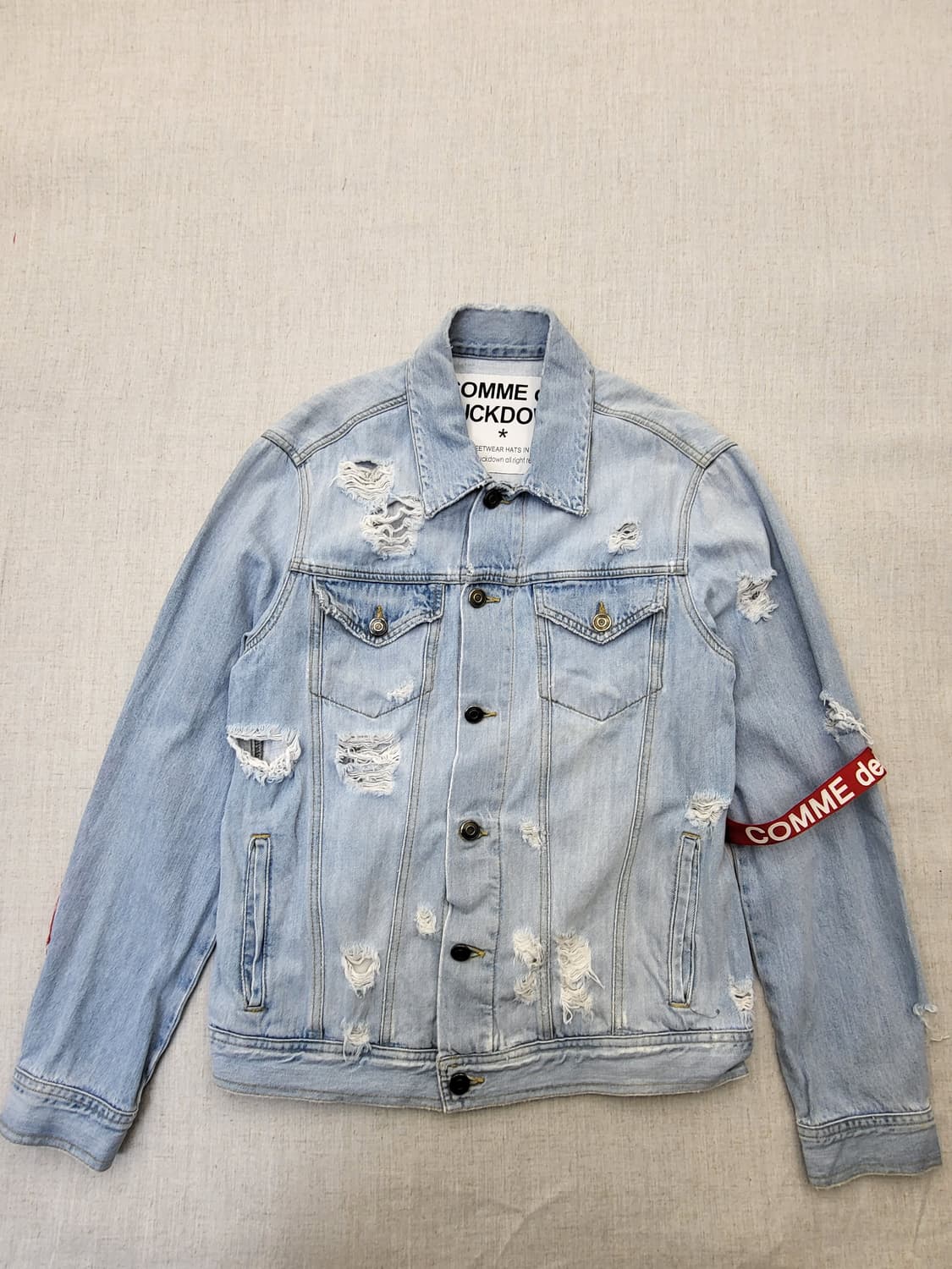 룩다운 데님 자켓 데미지 워싱 m 상품이미지1