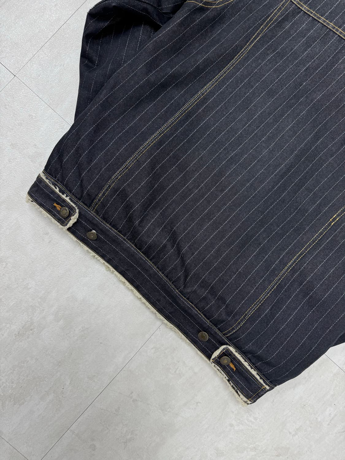 •핀스트라이프 쉐르파 카라 데님 자켓  상품이미지6