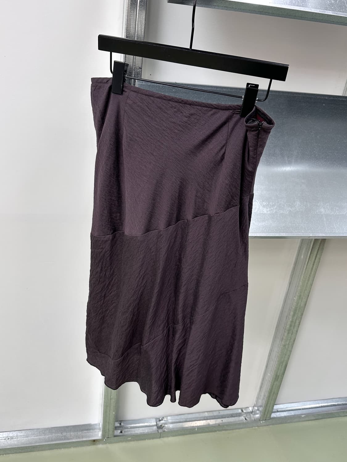 purple brown unbalanced midi skirt 상품이미지3