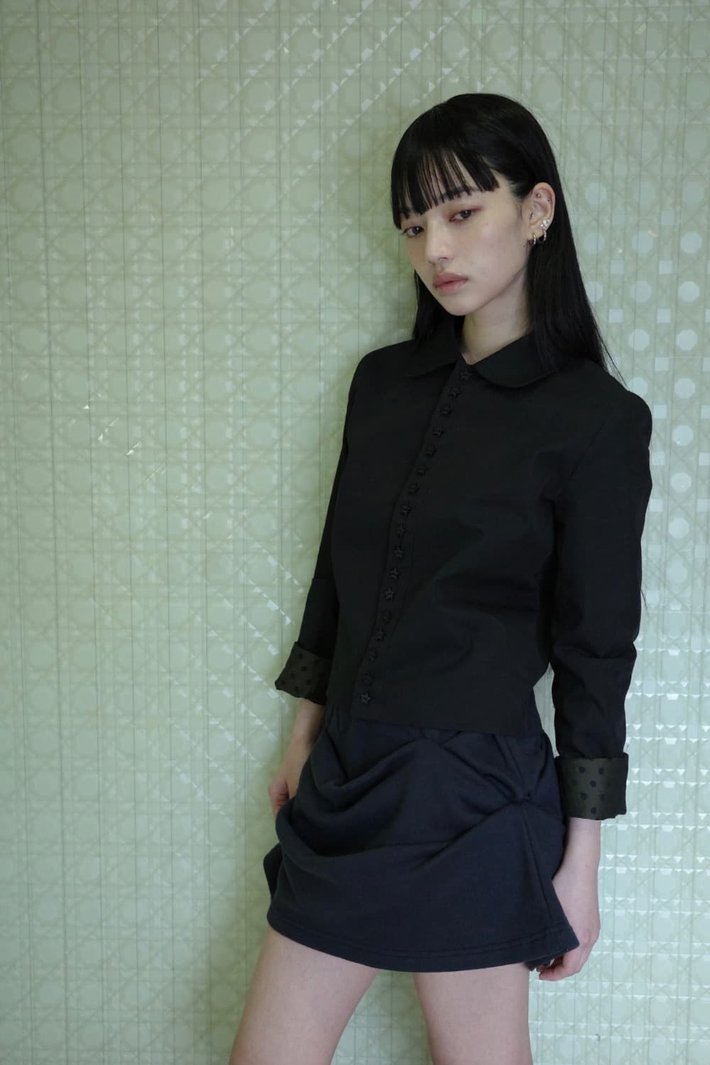 오스하이 oshigh Stars Shirt Jacket Black 상품이미지1