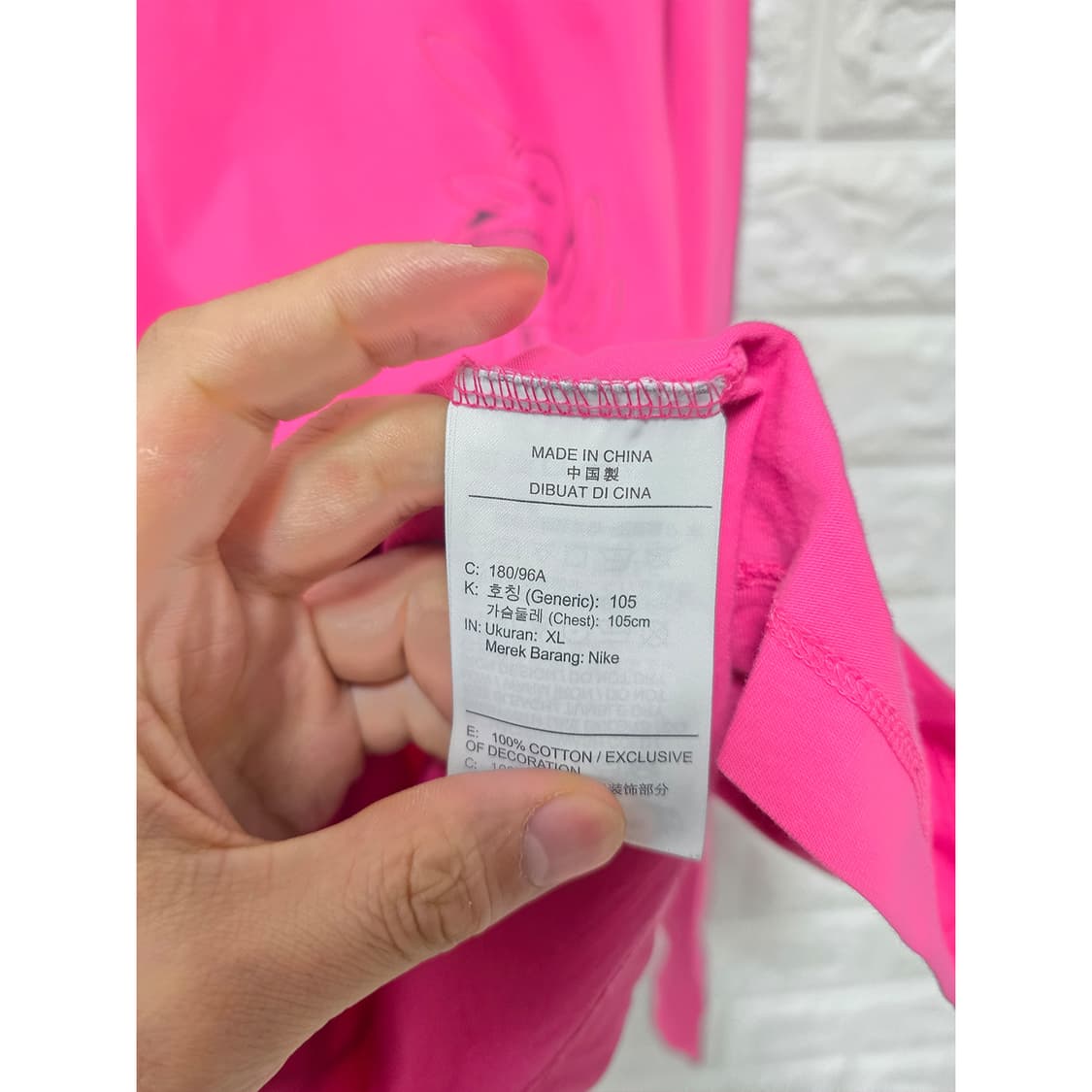 택포// 나이키 핑크 긴팔 티셔츠 XL 상품이미지3