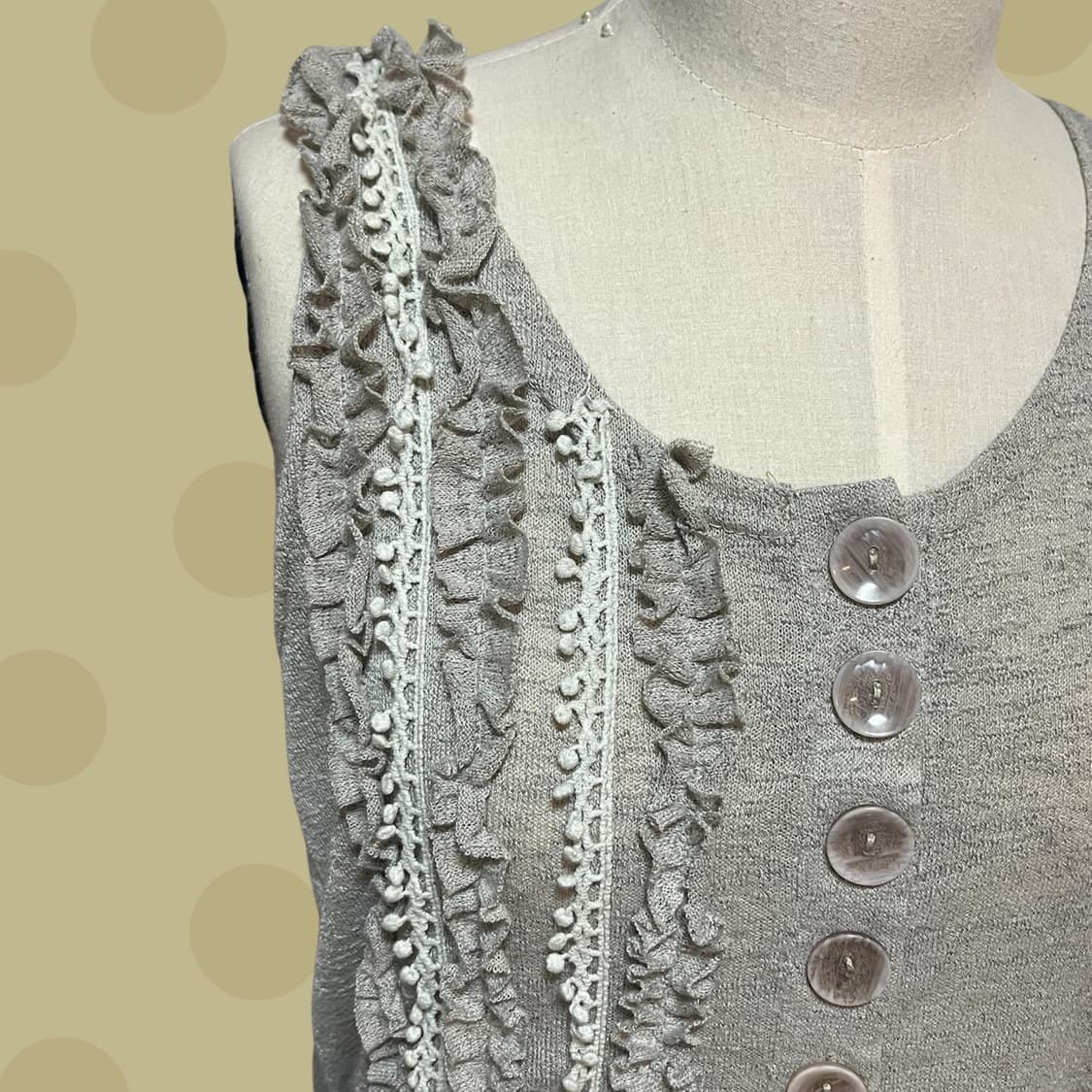 빈티지 게더 니트 원피스 상품이미지5