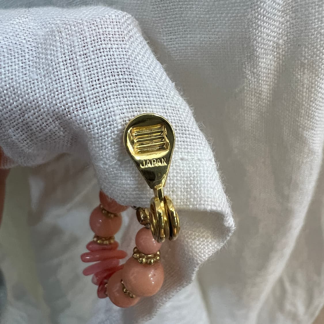 핑크 산호석 클립온 귀걸이 상품이미지4