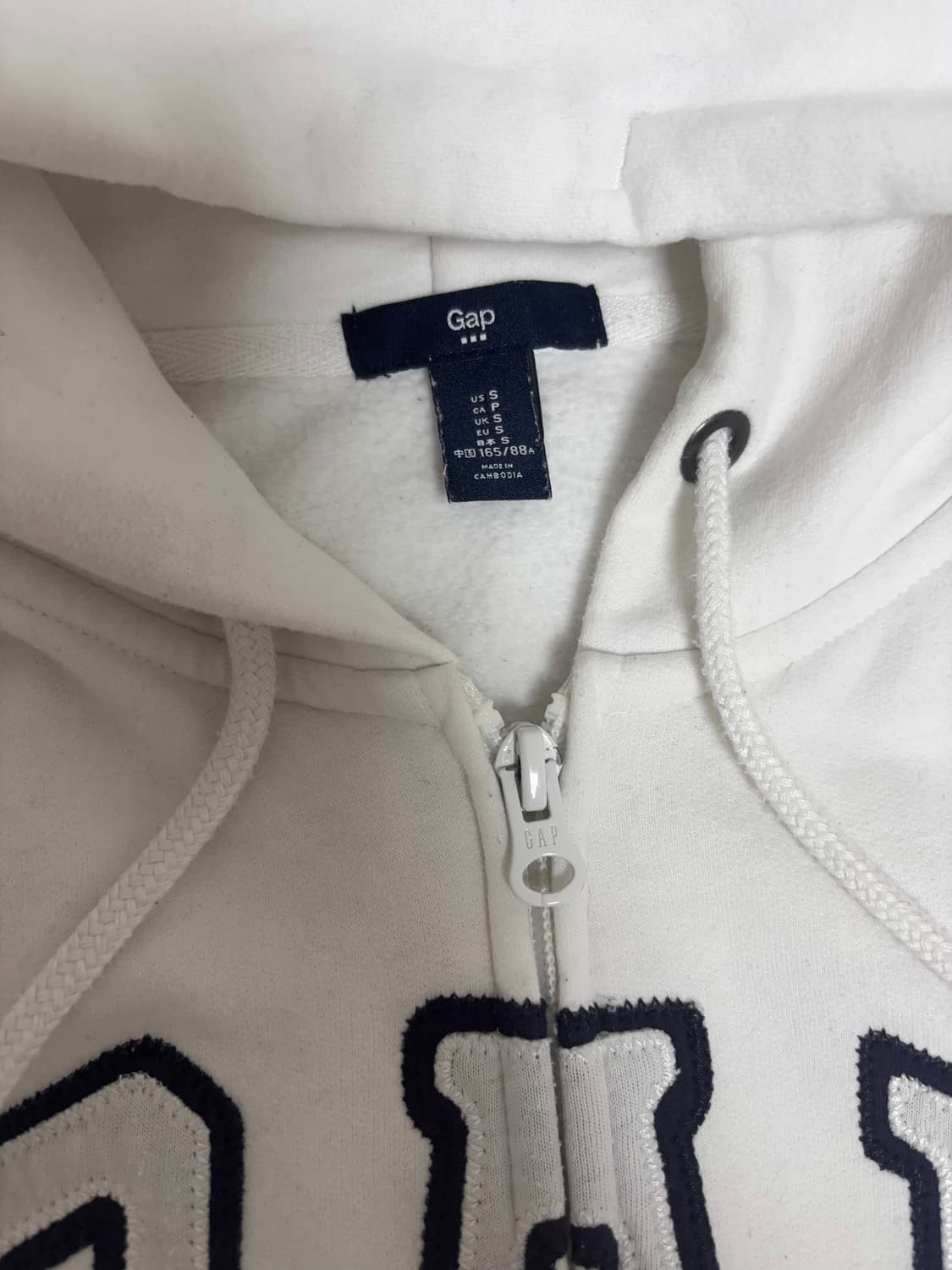 빈티지 갭 후드집업 화이트 상품이미지2