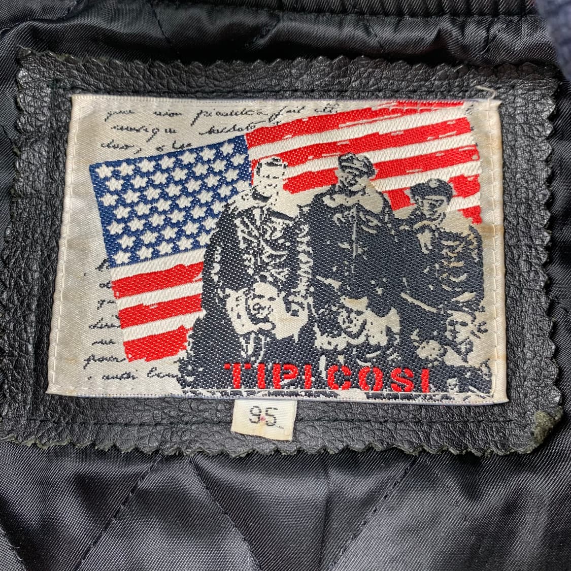 90‘s 티피코시 자수로고 레더암 울 바시티 자켓 상품이미지7