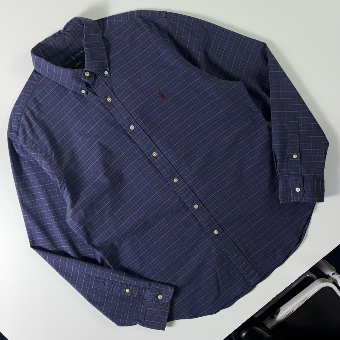 Polo  폴로 랄프로렌 자수 코튼 네이비 체크 셔츠  상품이미지2