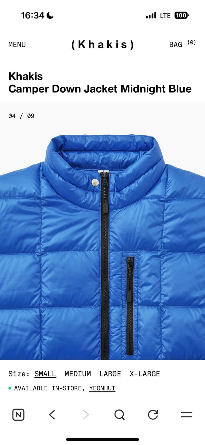 카키스 khakis 경량 패딩 미드나잇블루 상품이미지4