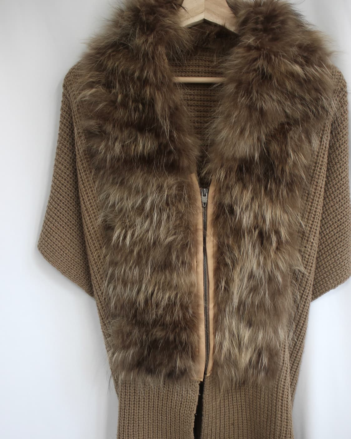 Yellow brown fur multi-way zip vest 상품이미지5