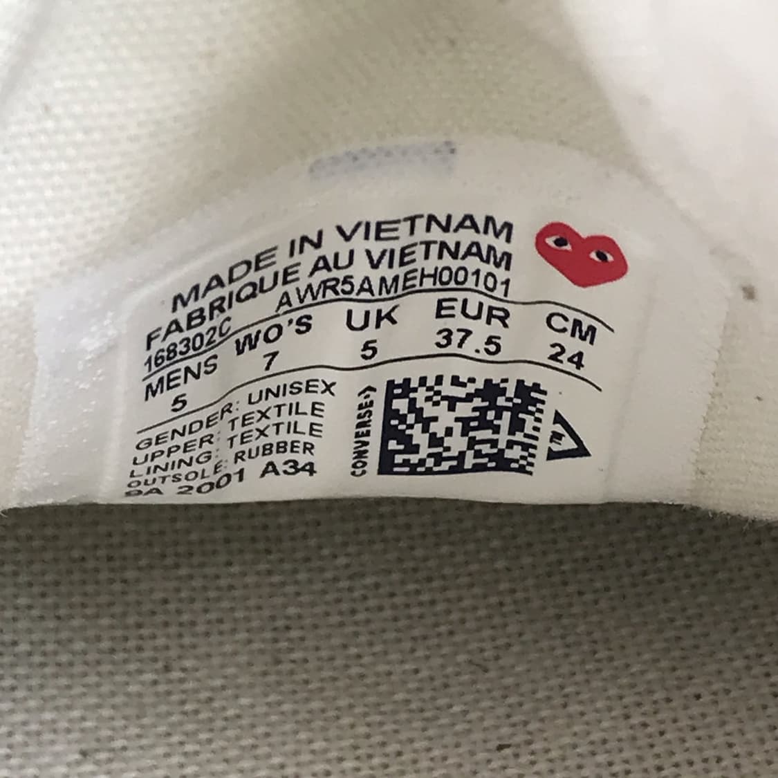 꼼데가르송 컨버스 척70 스니커즈 신발 여성240 상품이미지10