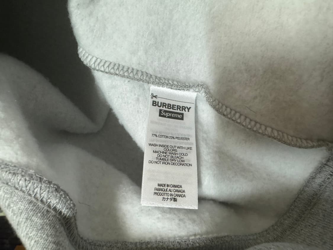 슈프림 x 버버리 박스로고 후드 스웨트셔츠 헤더 그레이 - 22SS xl 상품이미지3