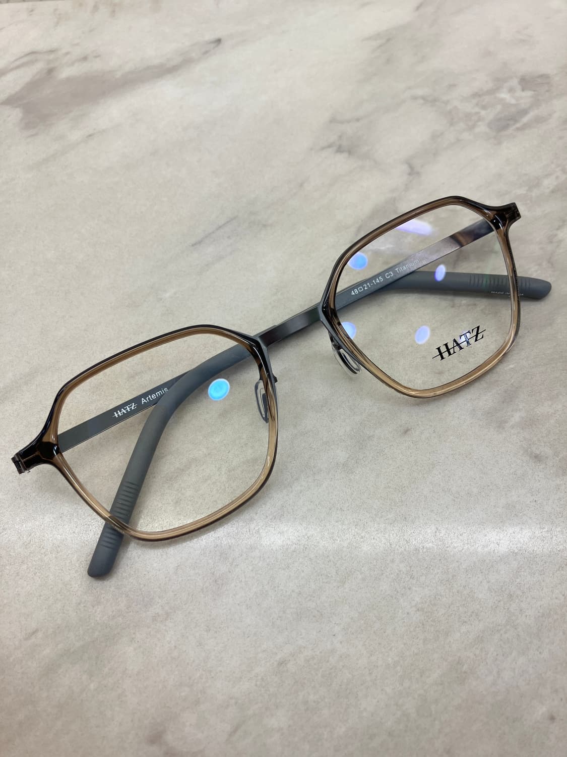 하츠 Hatz 차콜 클리어 투톤 솔텍스 웰링턴 메탈테 안경 상품이미지1