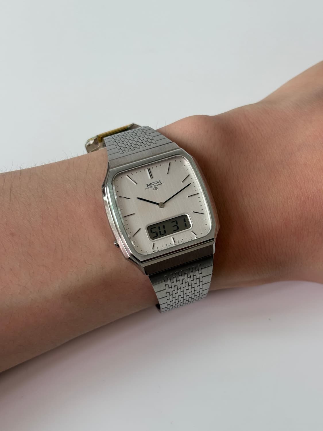 1980s Silver Square Ana-Digi Riquartz 상품이미지8