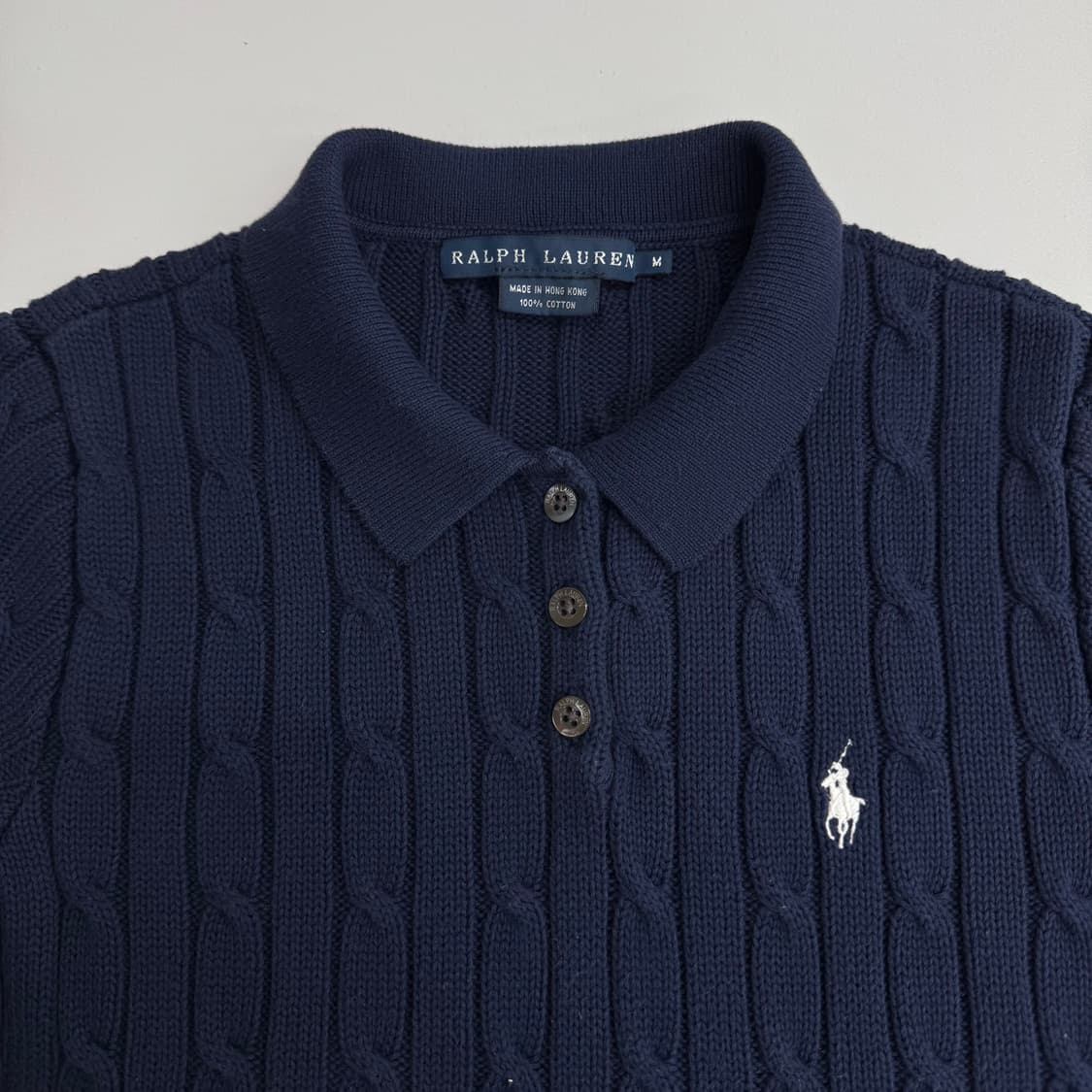 폴로 케이블 반팔 니트  상품이미지3