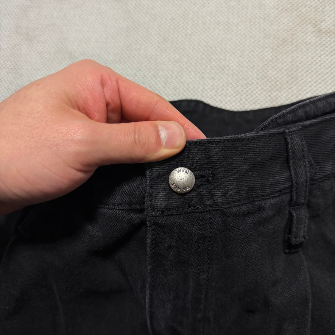 우영미 WYM 자수로고 와이드 데님 팬츠 상품이미지2