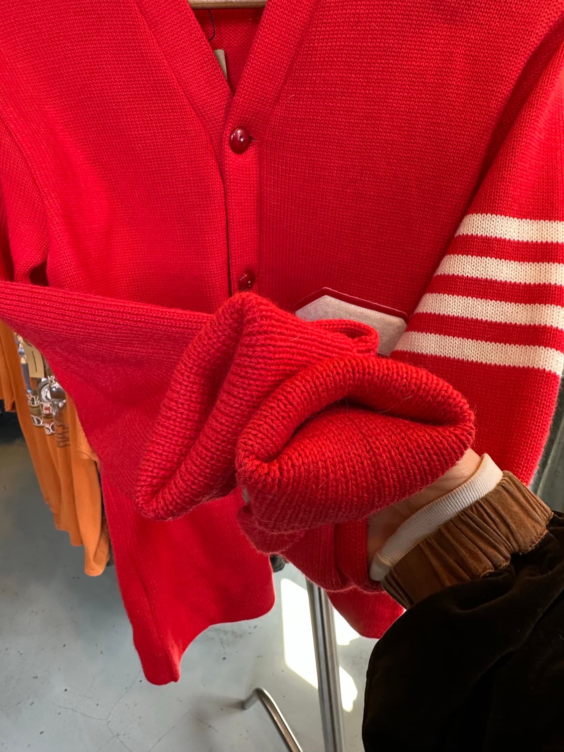 50-60s Virgin Wool 레터맨 가디건 스웨터 우먼스 상품이미지6