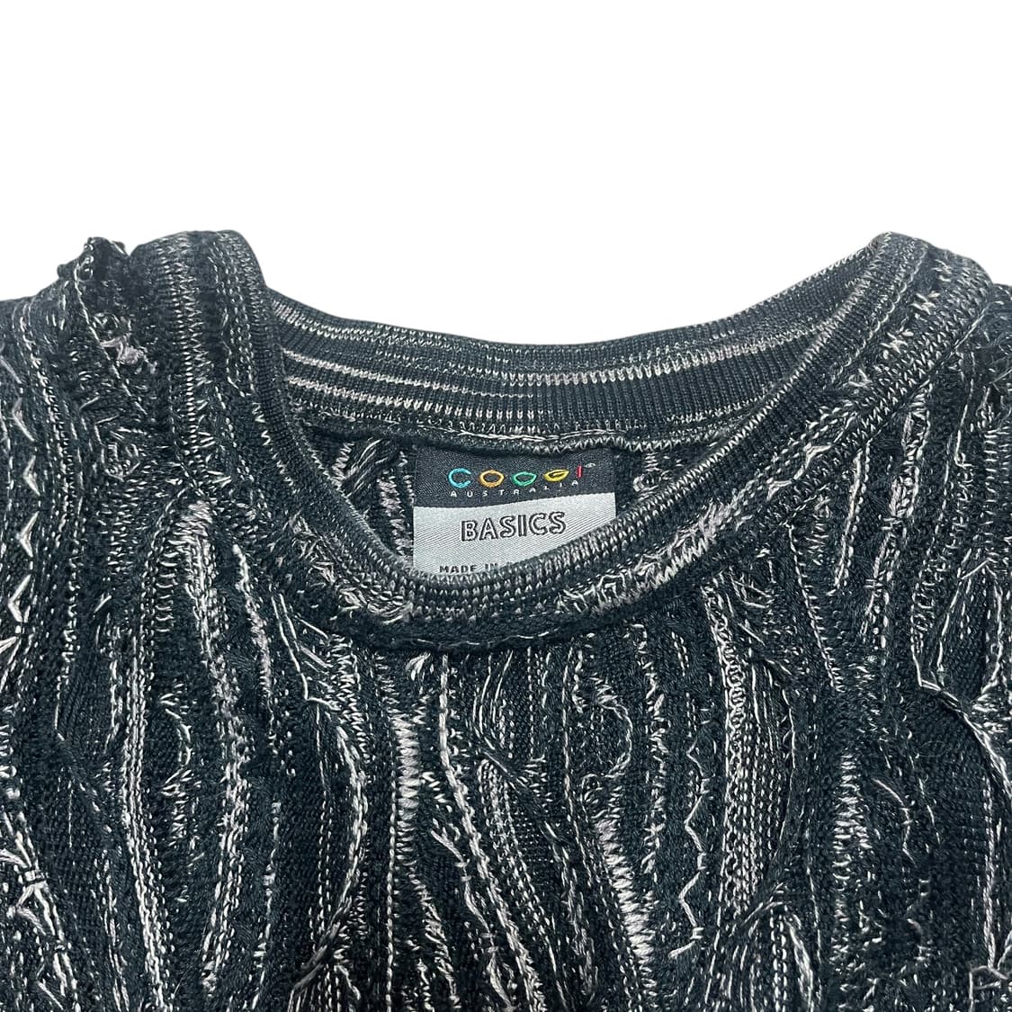 쿠지 빈티지 검흰 케이블 니트 상품이미지3