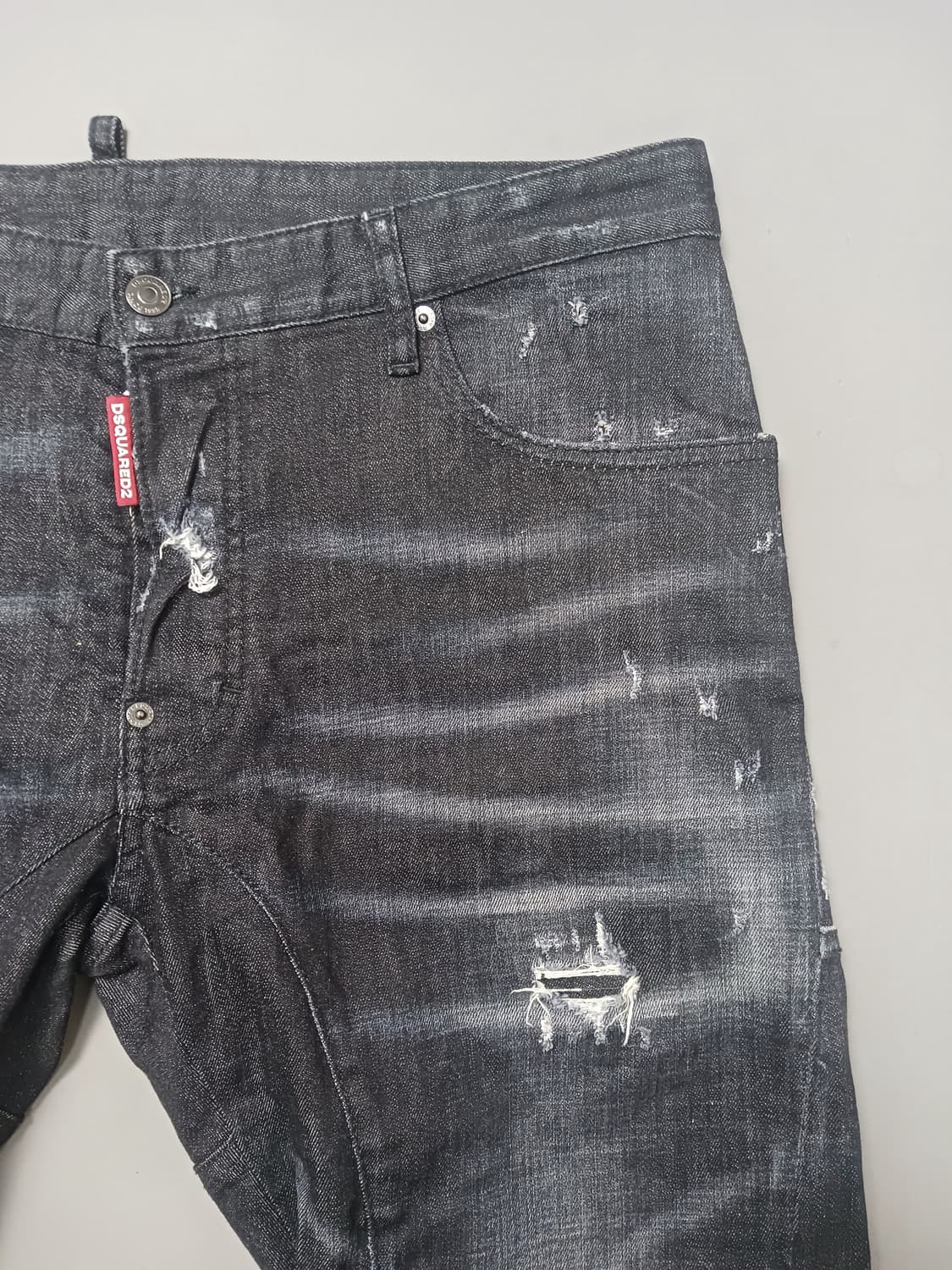 [36] 정품 디스퀘어드2 래터링패치 타이디바이커 블랙진 청바지 상품이미지4