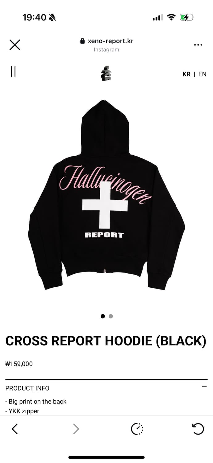 제노리포트 크로스 리포트 후디 블랙 상품이미지1