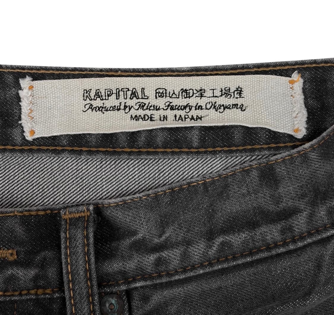 [32] 캐피탈 남성 몽키 시스코 14oz 5p 데님 팬츠 흑청 그레이 상품이미지9
