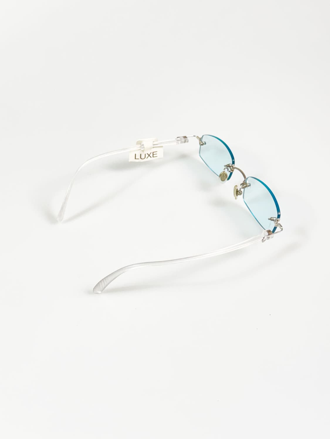 LUXE 무테 스퀘어 프레임 빈티지 틴트 안경 상품이미지4