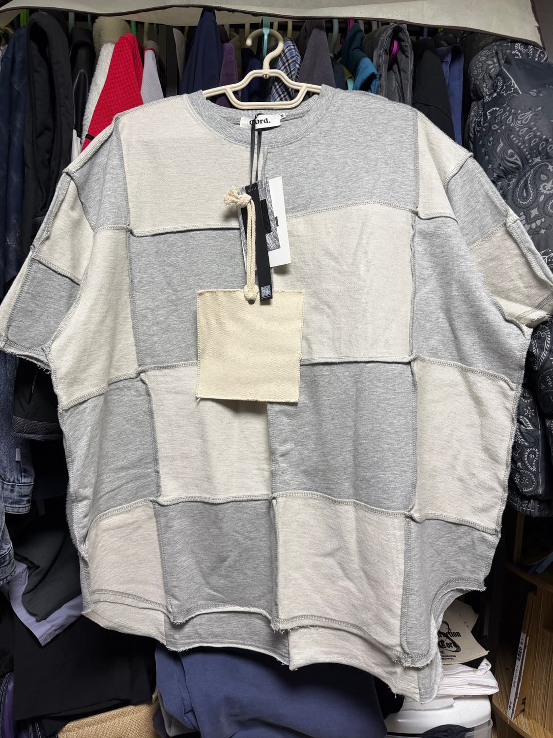 Cord 코드 체커 스퀘어 오버 티셔츠 M 상품이미지2