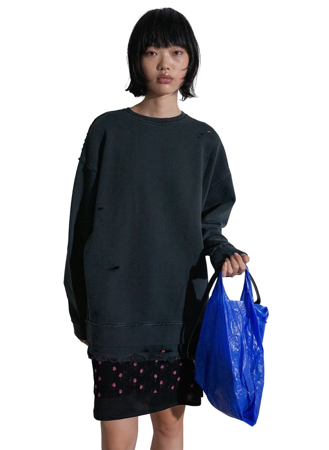 Perverze distress step layered sweatshir 상품이미지4