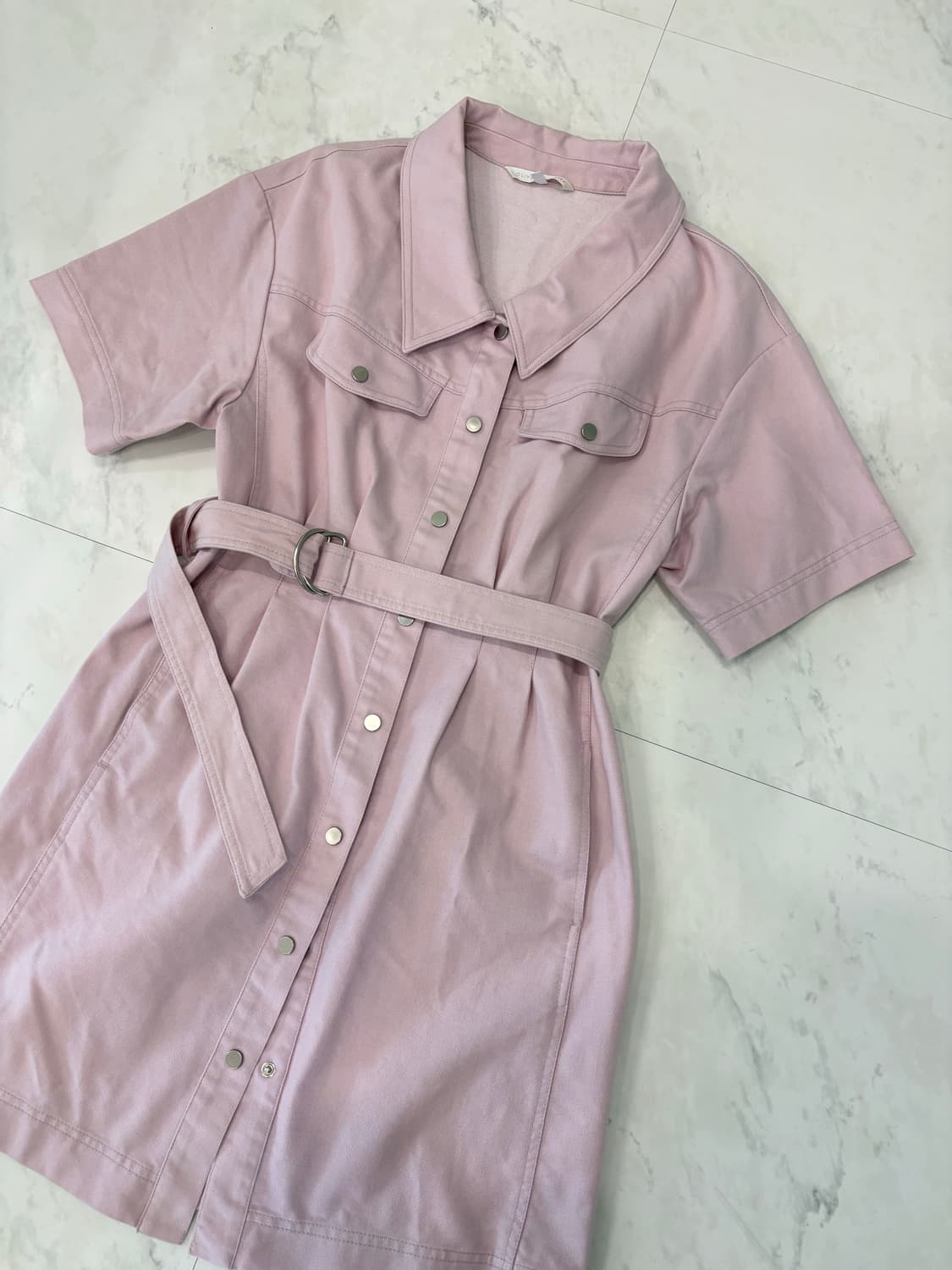 olive des olive pink denim dress 상품이미지2
