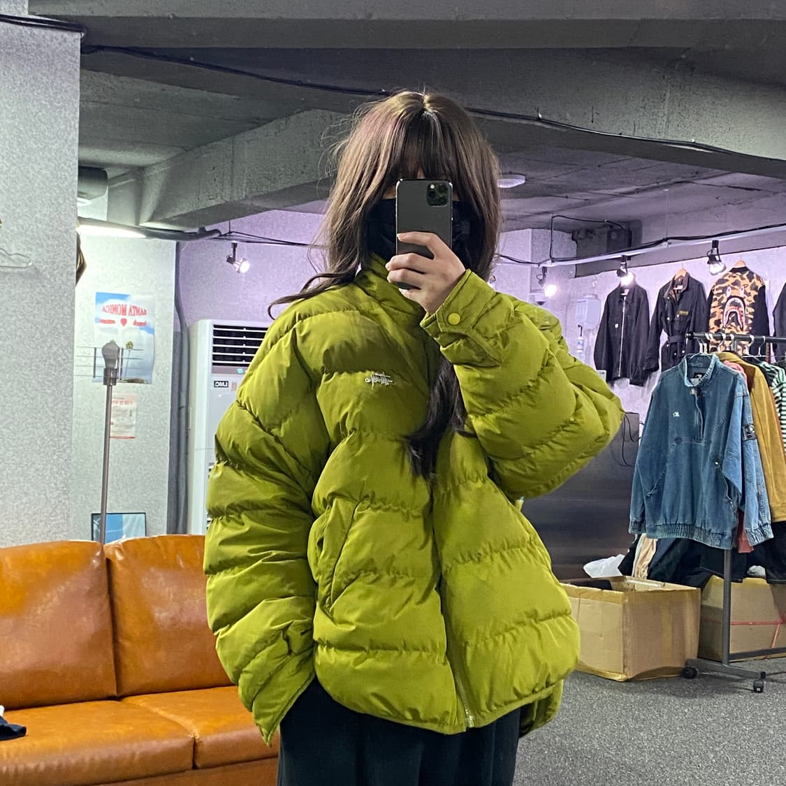 스투시 오스트레일리아 그린 경량 패딩 B2472 상품이미지1