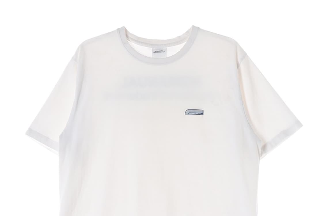 노매뉴얼 백로고 프린팅 화이트 반팔티 L 상품이미지3