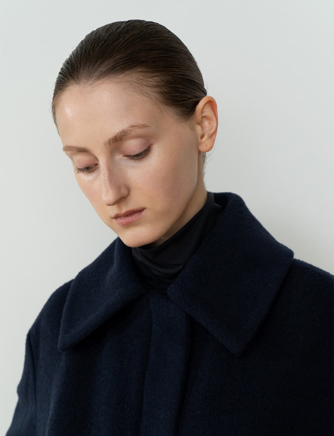 Re Rhee wide collar wool jumper navy 상품이미지3