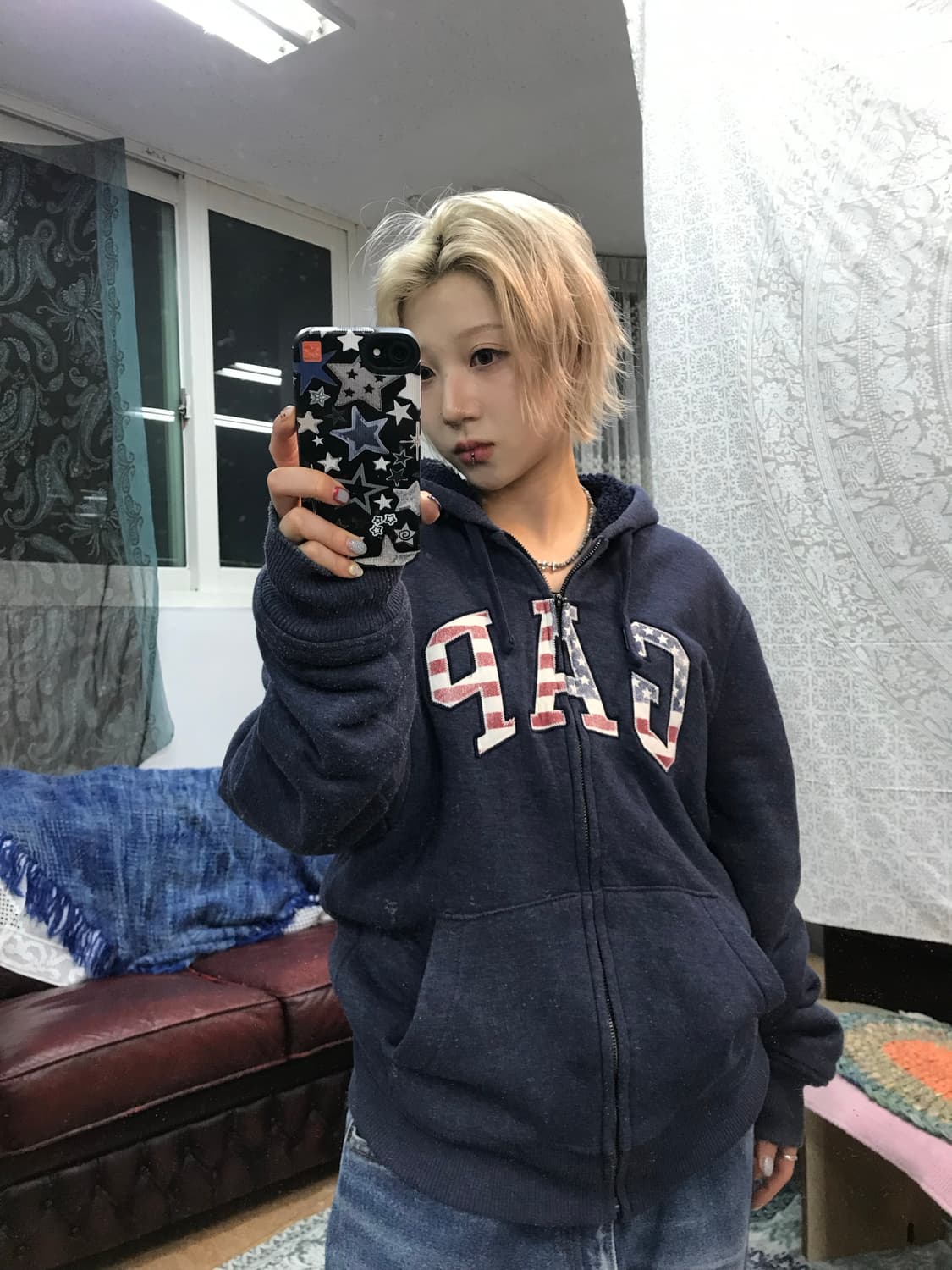 갭 성조기 기모 후드집업  상품이미지1