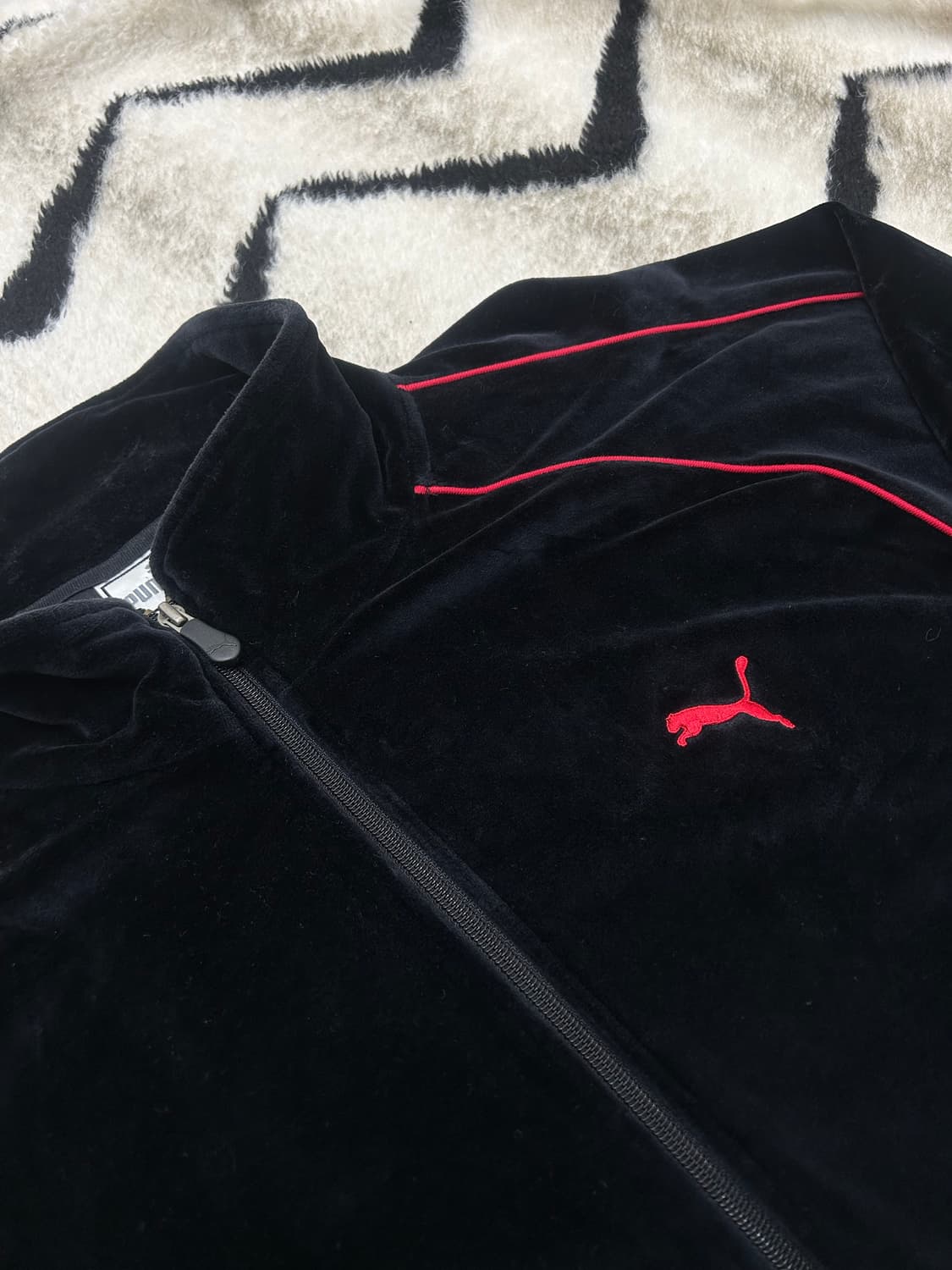 [L]푸마 90s벨벳 오버핏 트랙탑 져지/블랙 상품이미지1